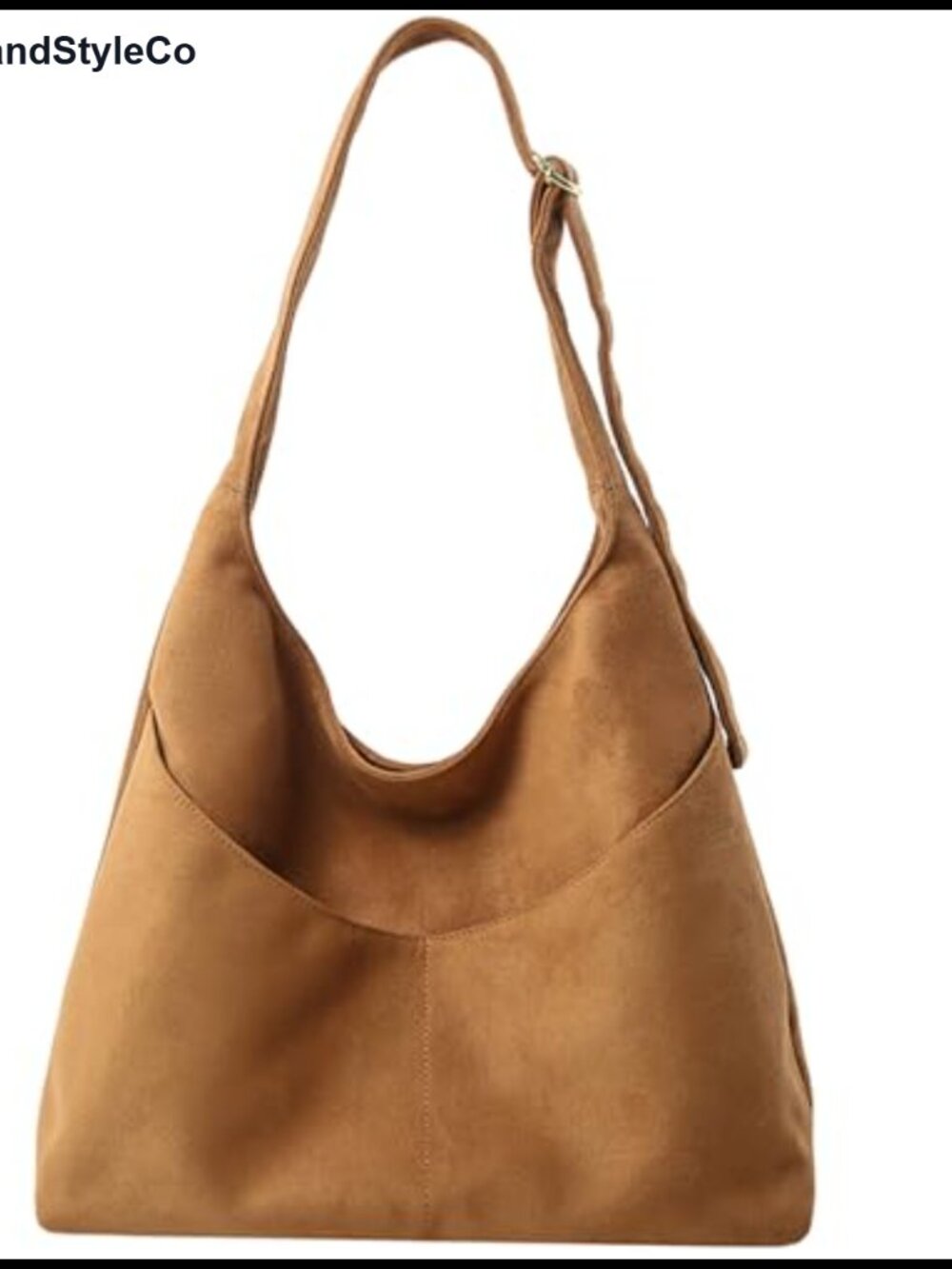Large Faux Suede Hobo Bag Women Slouchy Shoulder Tote Adjustable Strap